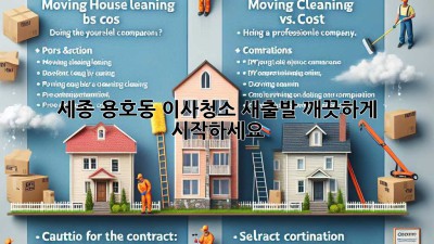 세종 용호동 이사청소: 새출발, 깨끗하게 시작하세요! ✨